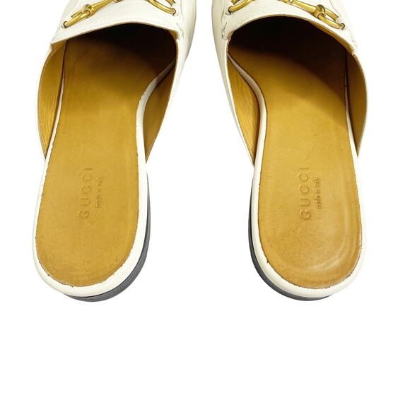 GUCCI Authentic Princetown mule loafer gold white horse bit 8.5 - Picture 8 of 12